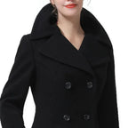 Kingwell Apparel Women’s Classic Black Double Breasted Wool Coat