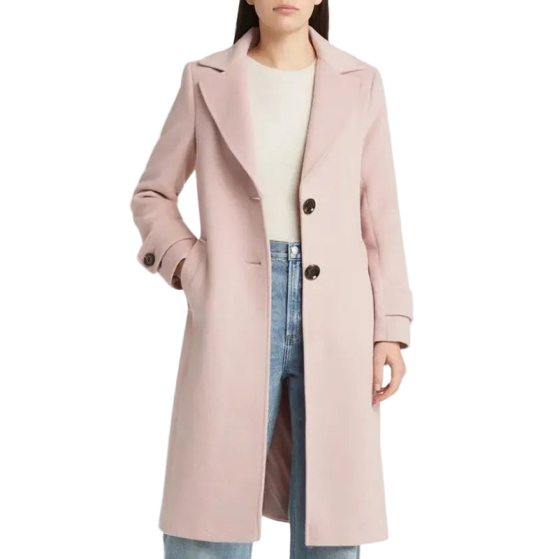 Kingwell Apparel Women's Pink Wool Long Coat