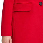 Kingwell Apparel Women's Single Breasted Red Wool Coat