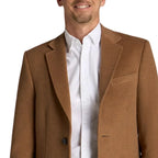 Mens Camel Brown Single Breasted Wool Coat