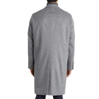 Mens Grey Double Breasted Wool Trench Coat