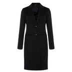 Women's Black Long Wool Trench Coat
